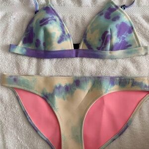 Triangl Swimwear Pastel Tie-Dye Bikini in Purple and Pink